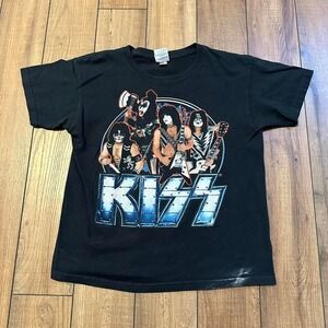 2012 kiss the tour‎ kids black tee size youth large